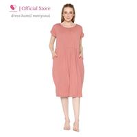 Gambar Dress Hamil Menyusui Busui Friendly Bukaan Kanan Kiri - maroon dari Baju Hamil Menyusui Happymomma Kota Tangerang Selatan 4 Tokopedia