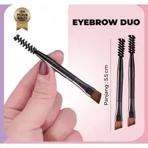 Kuas Alis Mini Eyebrow 2 in 1 dengan Sisir dan Kuas Make Up Brush Mini 5.5 cm untuk Makeup Alis Eyelash Curling dan Eyeliner Praktis Multifungsi - Nail, Panjang
