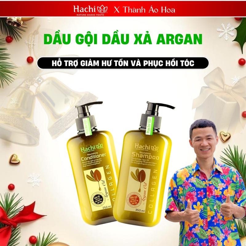 Combo mềm mượt tóc Argan hỗ trợ giảm hư tổn dành cho tóc khô xơ Nourishing Hachi Chính Hãng Dầu gội Dầu xả Chăm sóc tóc Women Chăm sóc cá nhân Dưỡng Tóc daugoixa dầu gội