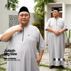 AFGHAN Jubah Ghazwan ll Jumbo BIG SIZE Model Kerah Oblong Lengan Pendek Type Resleting / Zipper Bahan Katun Toyobo Premium ORI Size XXXL XXXXL XXXXXL XXXXXXL XXXXXXXL