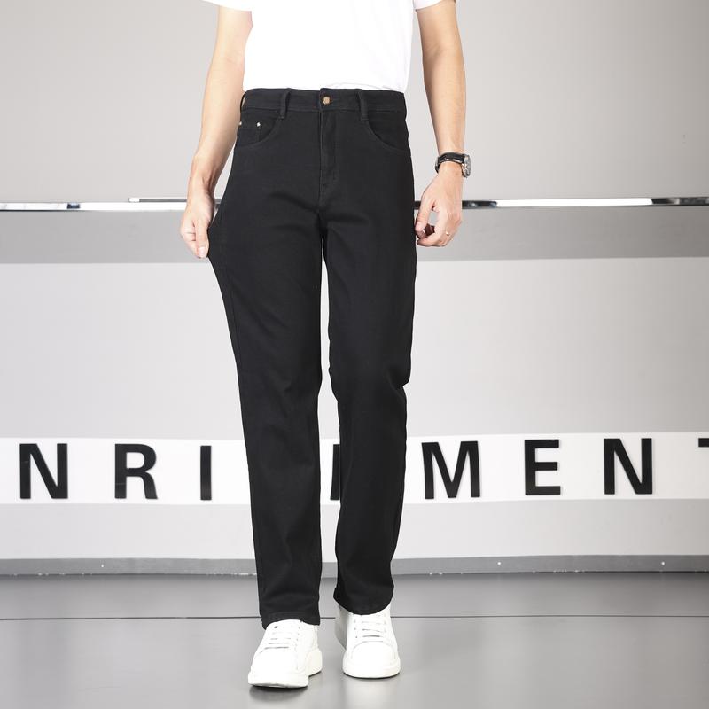 Quần jean nam dài quân jean nam ống suông MÀU ĐEN MS DL 14 ống 20-22 cm tùy size Menswear Pants Có Túi