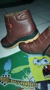 Product Review of Sepatu Boot Safety Kulit Asli Pria Bikers Tiktok Shop STG-SFT Boots Karet from n**y 0