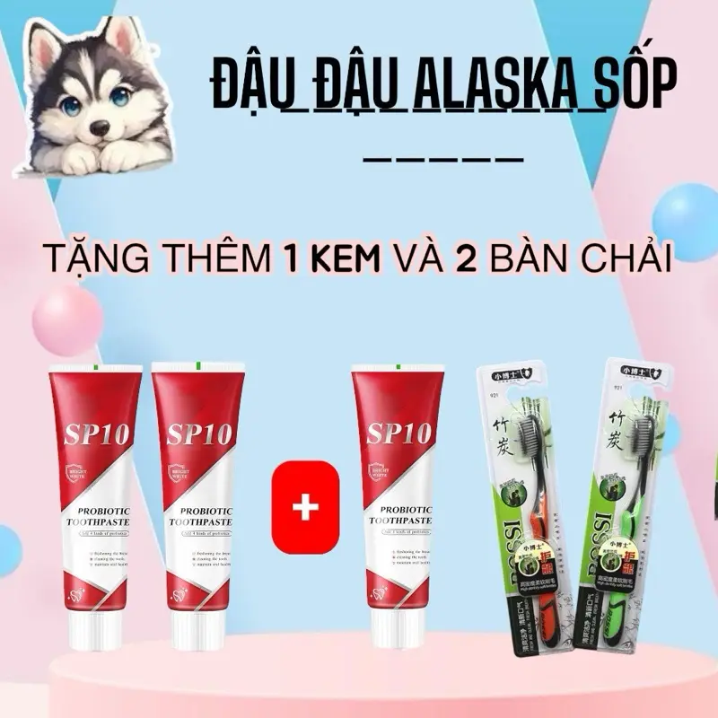 (TẶNG THÊM 1 KEM VÀ 2 BÀN CHẢI) COMBO 3 KEM 2 BÀN CHẢI LÀM TRẮNG RĂNG GIẢM HÔI, GIẢM Ê BUỐT VÀ CHẢY MÁU CHÂN RĂNG