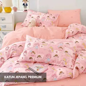 Bedcover Set Sprei Katun Jepang Osaze Motif Anak Size 140x200 Queen 160x200 King 180x200 Extra King 200x200 - 90x200 100x200 120x200 Seprei Lembut Halus Bed Sheet Custom KJA82