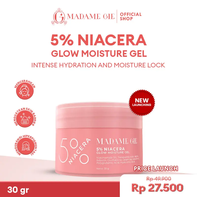 [DOKTIF APPROVED] [SPECIAL CREATOR] Madame Gie 5% Niacera Glow Moisture Gel - Skincare Pelembab dan Pencerah Wajah 1