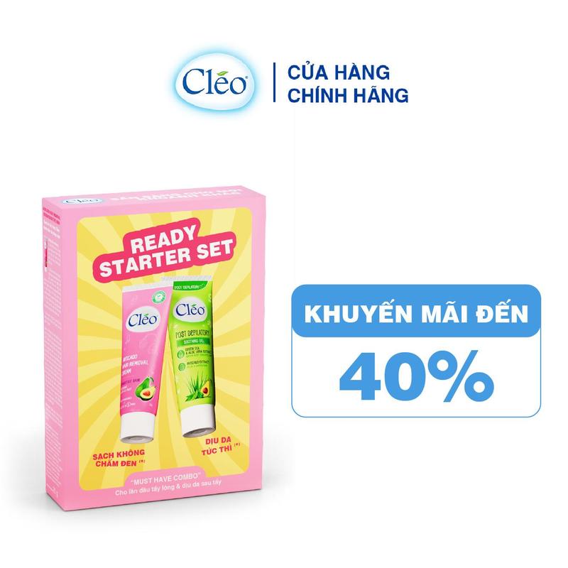 Combo Kem Tẩy Lông Kem Tẩy Lông Cho Da Nhạy Cảm, Tẩy Lông Nách, Tay Chân Cléo 25G & Kem Dưỡng Da Sau Tẩy Lông Cléo 20G