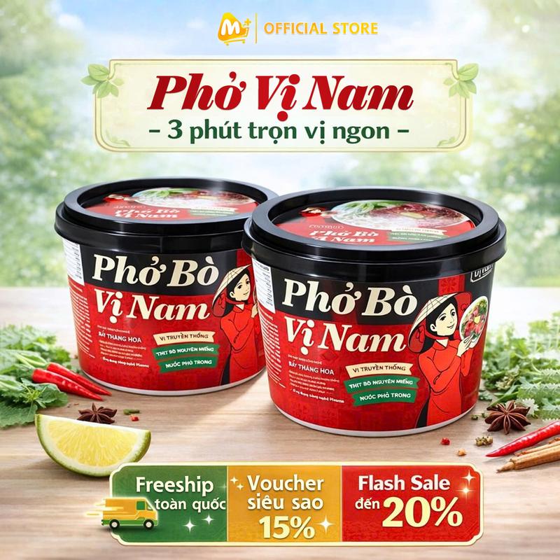 Phở Bò Vị Nam MPlus, Thịt Bò Thật Giữ Trọn Hương Vị Phở Bắc - Với Công Nghệ Sấy…