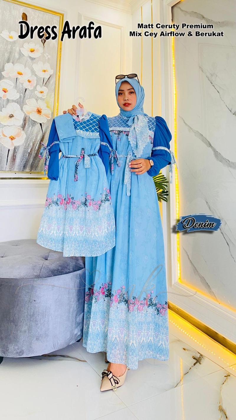 Product Introduction of DRESS NK Bisa Couple Ibu & Anak Perempuan FASHION MUSLIM REKOMENDASI GAMIS LEBARAN 2024 MEWAH KEKINIAN CERUTY SYARI / DRESS ARAFA Baju Keluarga Polos Pasangan Jilbab Mom 13