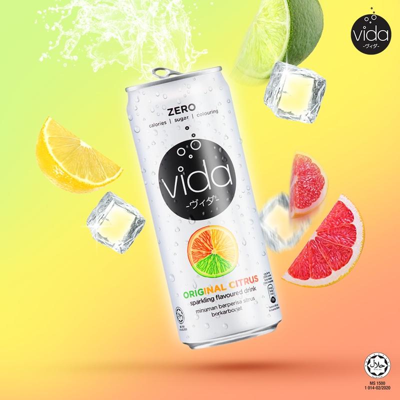 Product Introduction of (Bundle of 6) VIDA Zero Sparkling Salty Lychee/Minty Lime/Lemon/Original Citrus 325ml 14