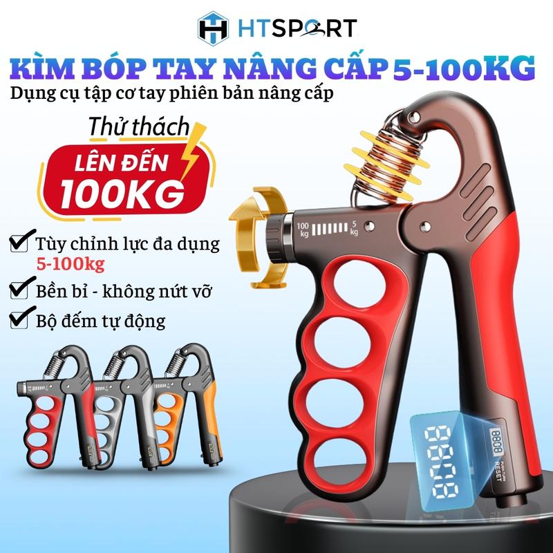 Kìm Bóp Tay 100KG Có Đếm 4 Lỗ, Dụng Cụ Tập Cơ Tay Điều Chỉnh Lực 5 - 100kg Có…