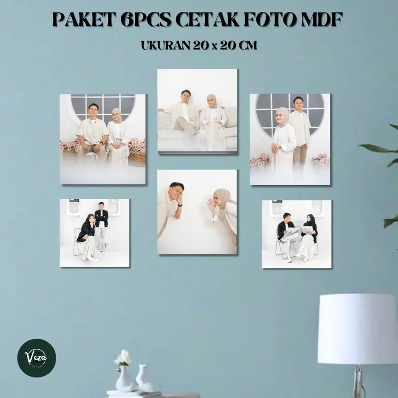 ( ISI 6 ) Cetak Foto Minimalis UK 20cm x 20cm  , matt MDF 6mm super glossy 0