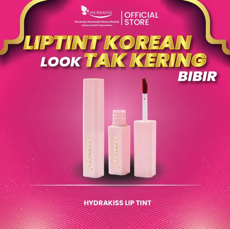 NURRAYSA HYDRAKISS LIP TINT (TEA ROSE / RED SCARLET / CINNAMON SPICE) liptint Bibir Tahan Lama, Liptint Water Based, Pewarna Bibir Glossy, Korean Look, Ombre Look, texture ringan, warna tahan lama, tak kering bibir. Cosmetic