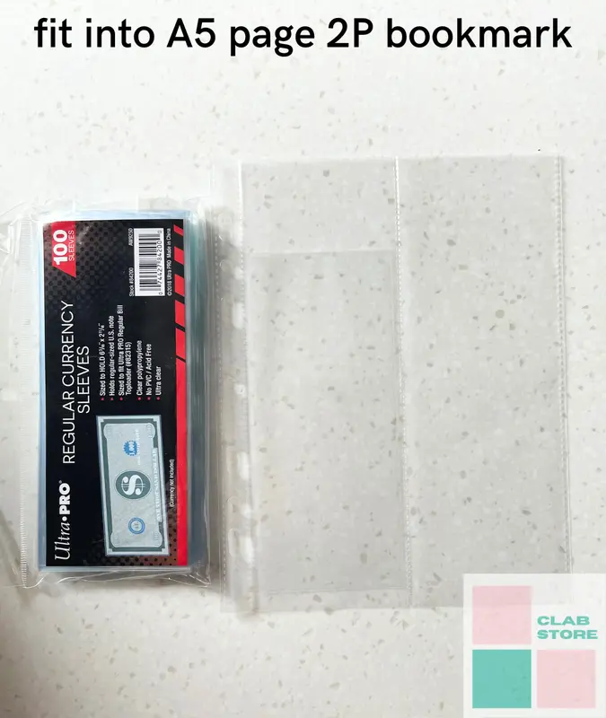 Ultrapro Regular Currency Sleeve fit for Photostrips and Tickets 6.8x15.7cm 0