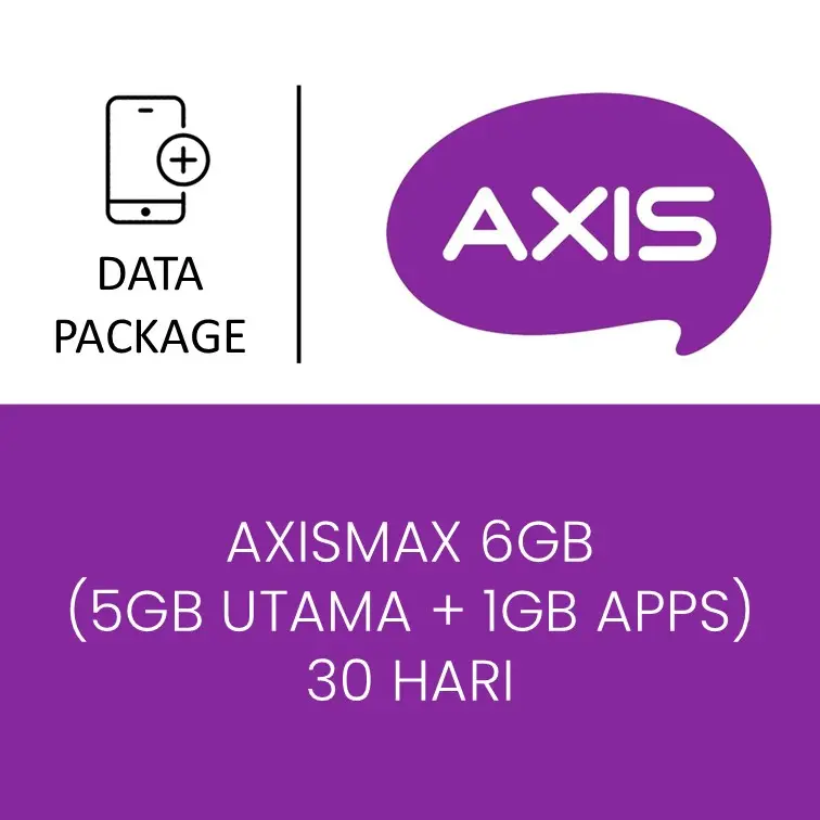 Paket Mobile Data AXIS GAMES - AXISMAX 6GB (5GB UTAMA + 1GB APPS) 30 HARI 0