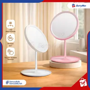 Cermin Makeup LED Light SX-7009 Kaca Rias Portable Aesthetic Rotasi 90° Touch Screen Baterai Charger
