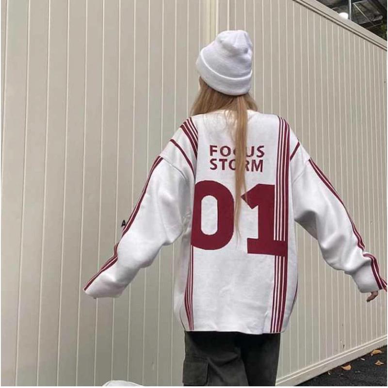 FOCUS 01 BOXY KNITWEAR AKRILIK UNISEX SPORTY CARDIGAN NTR Sweater ...