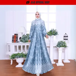 JEJE OFFICIAL SHOP Gamis Asifa Dress Silk Premium Motif Terbaru Kekinian Mewah Elegan Pesta Kondangan Bahan Silk Berkualitas Tinggi Desain Kekinian Cocok untuk Acara Formal