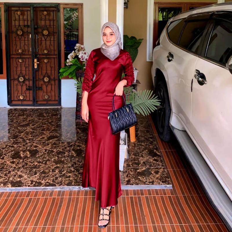 Product Introduction of Dress Darla Silk Satin Velvet Terbaru Dress Kondangan Wanita Bridsmeid//Dress Lebaran Kekinian 45