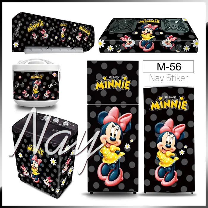 Stiker Kulkas 1 & 2 Pintu, Kompor, Magicom, AC, Mesin Cuci Karakter MINNIE  SM056 Sticker