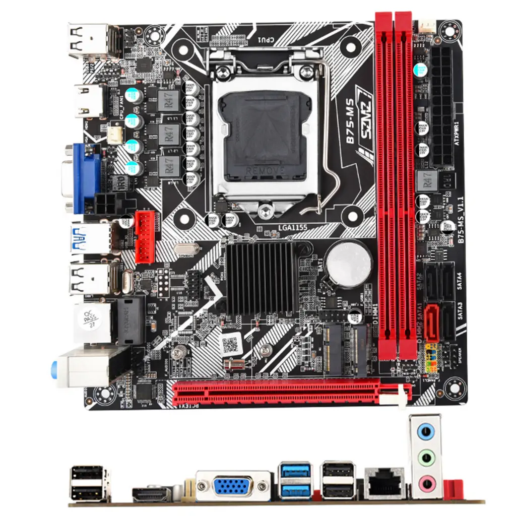 firexex Computer Motherboard Fast and Responsive Motherboard High Performance B75-ms Motherboard for Lga 1155 Cpus with Vga Nvme-m.2  Wifi for Desktop Pcs in Asia