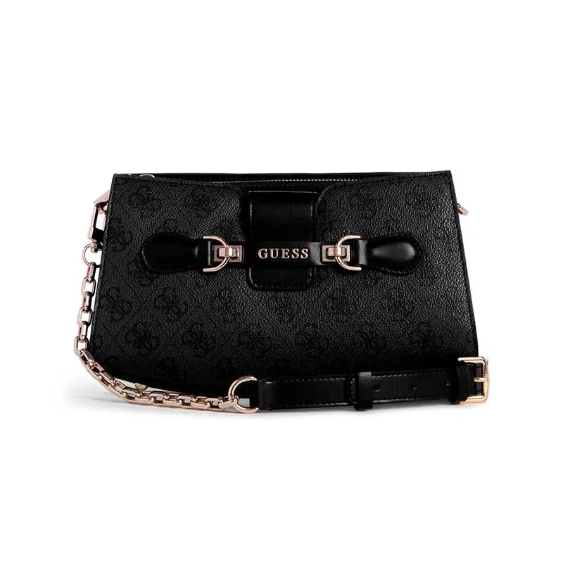 NOLANA CROSSBODY TOP ZIP TAS GUESS ORIGINAL WANITA SG950012, COAL LOGO