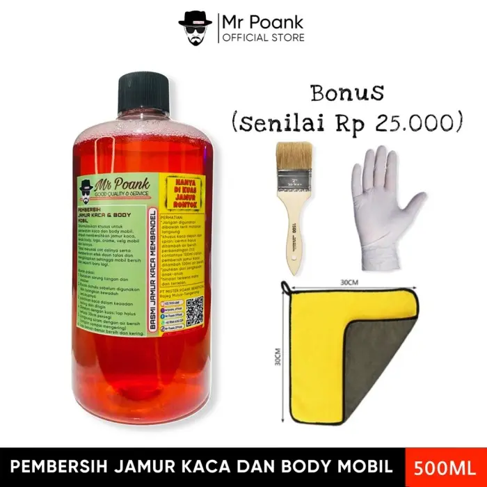 Terbaruu - Mr Poank Cairan Pembersih Jamur Kaca Dan Body Mobil Terbaik 500ml