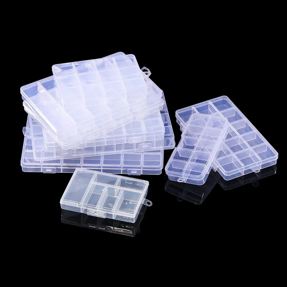 Hộp lưu trữ bằng nhựa trong suốt, St.kunkka, 12-28 ngăn, để lưu trữ đồ trang sức, thích hợp để tự làm, lưu trữ mạnh mẽ, sử dụng tại nhà