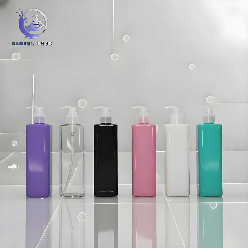 Botol Pump 500ml Kotak / Botol Kemasan Sabun Cair Tutup Pump Bening Mewah