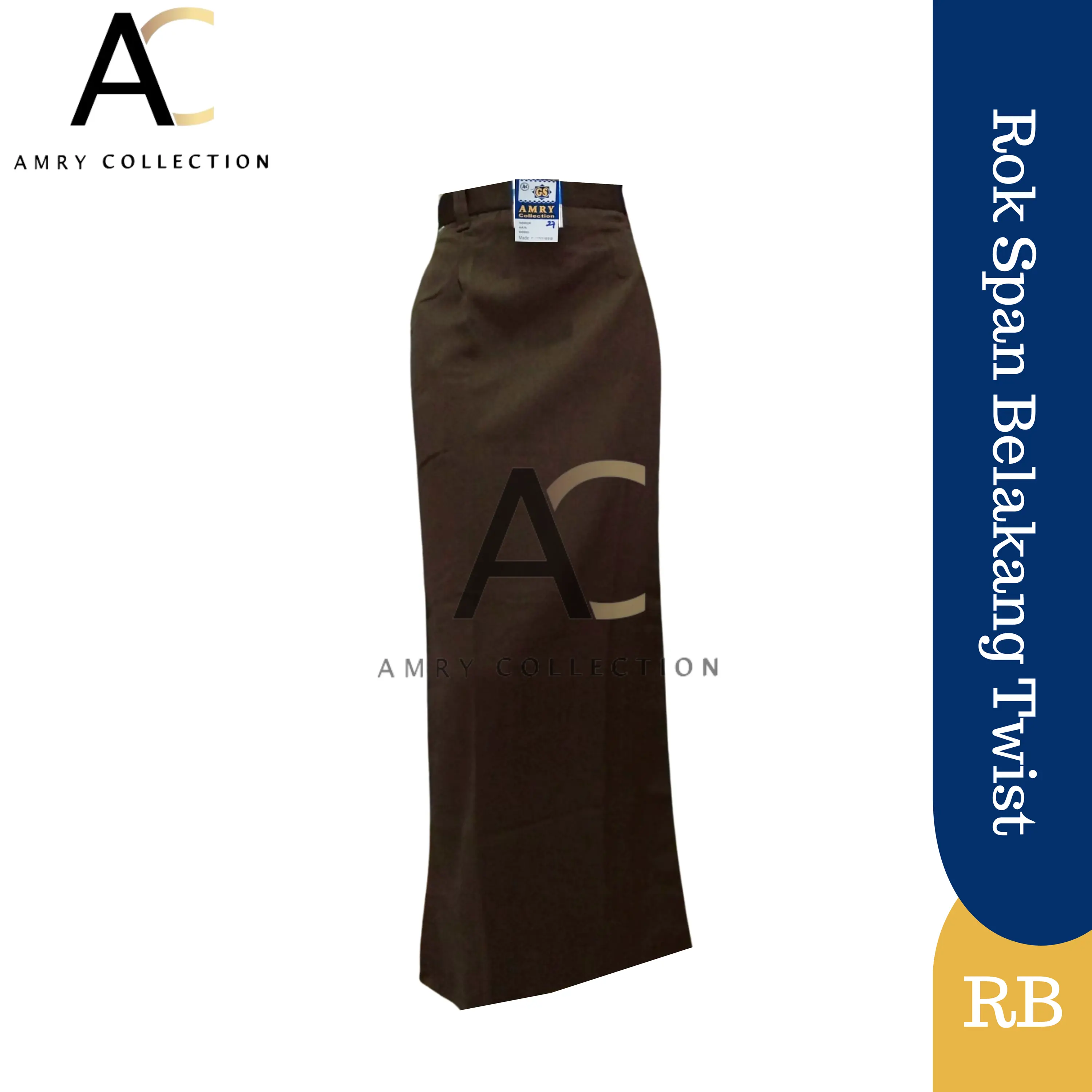 FASHION WANITA - MAKSI DRESS - Rok span rempel belakang Polos warna Coklat Rok panjang SMP SMA Dewasa Kuliah Biru Fit Kain Seragam Sekolah