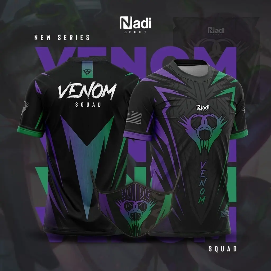Venom Jersey Shirt 2023 Edition Gaming Esport Jersey Gaming XS-5XL