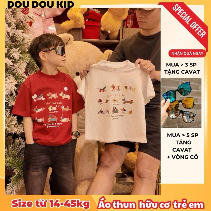 AFF- DOU DOU KID AP58,59,63 Áo Thun Noel Trẻ Em Chất Vải Hữu Cơ Cao Cấp Cho Bé 12-45kg Họa Tiết Noel Đáng Yêu Phù Hợp Cho Bé Trai