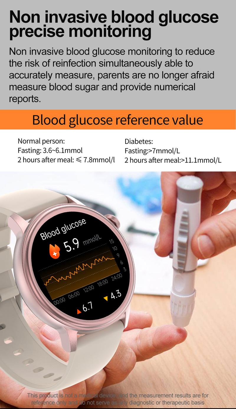 Product Introduction of Jam tangan pintar Non-Invasive Blood Glucose Blood Lipid Uric Acid Smartwatch ECG Body Temperature Blood Pressure Monitoring Untuk Pria Wanita Bluetooth Call Tahan air Bracelet VS ET481 ET310 ET470 15