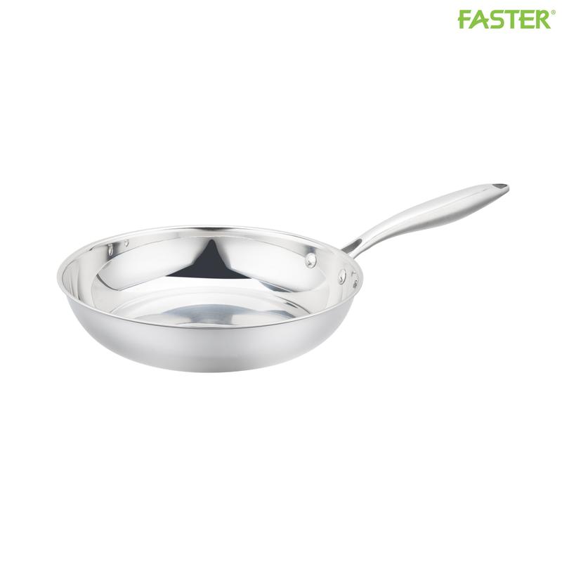 Chảo Inox 304 Faster FFR2608S 26cm, Đáy Liền Nguyên Khối Truyền Nhiệt Đều, Không Phủ Chống Dính, Dùng Cho Bếp Từ Bếp Gas