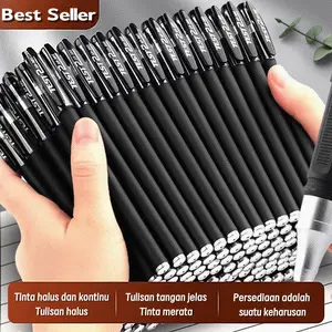 COD 50 PCS Ballpoint Pens Bollpoint Peralatan Sekolah Kantor Pensil Pena Alat Tulis Memo Stationery Pulpen Gel Hitam Kualitas Tinggi Cocok untuk Pelajar Akuntan dan Keluarga