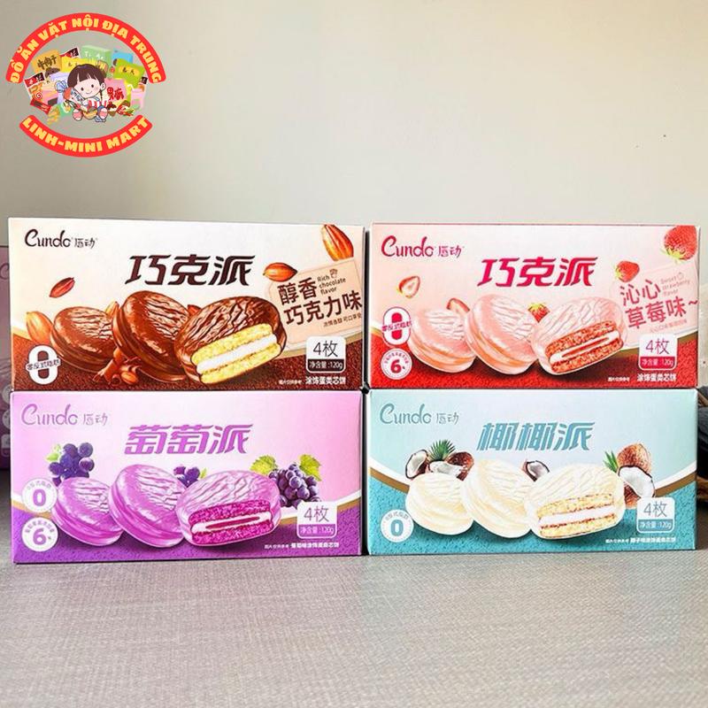 Bánh chocopie Cundo hộp 120g 4 hương vị tươi mới