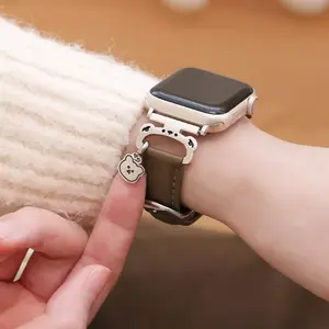 Luxury Leather Bracelet Watch Band for iWatch Series 11 10 9 8 7 6 Se3 5 4 3 2 45mm 41mm 42mm 44mm 40mm iWatch Strap 46mm