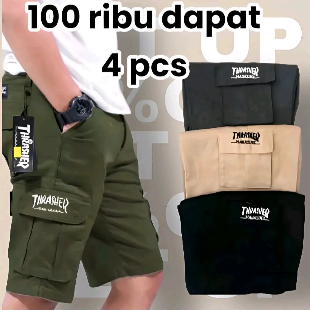 PAKET CELANA PENDEK CARGO 100 RIBU 4 CELANA CARGO PENDEK PRIA WANITA