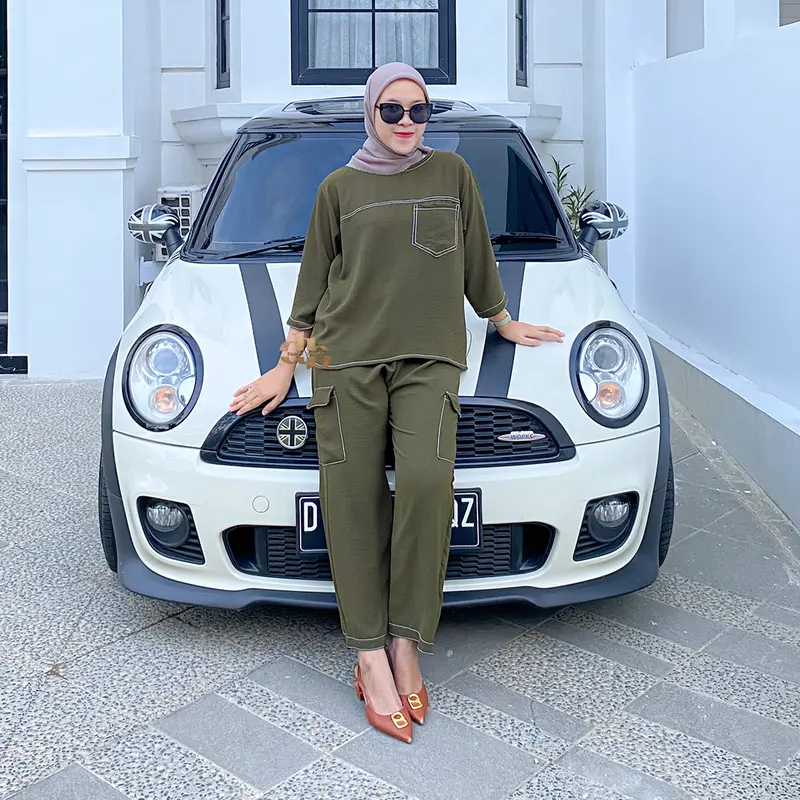 db - REVINA baju setelan wanita kekinian one set korean style terbaru 2025 setcel cargo lis 2