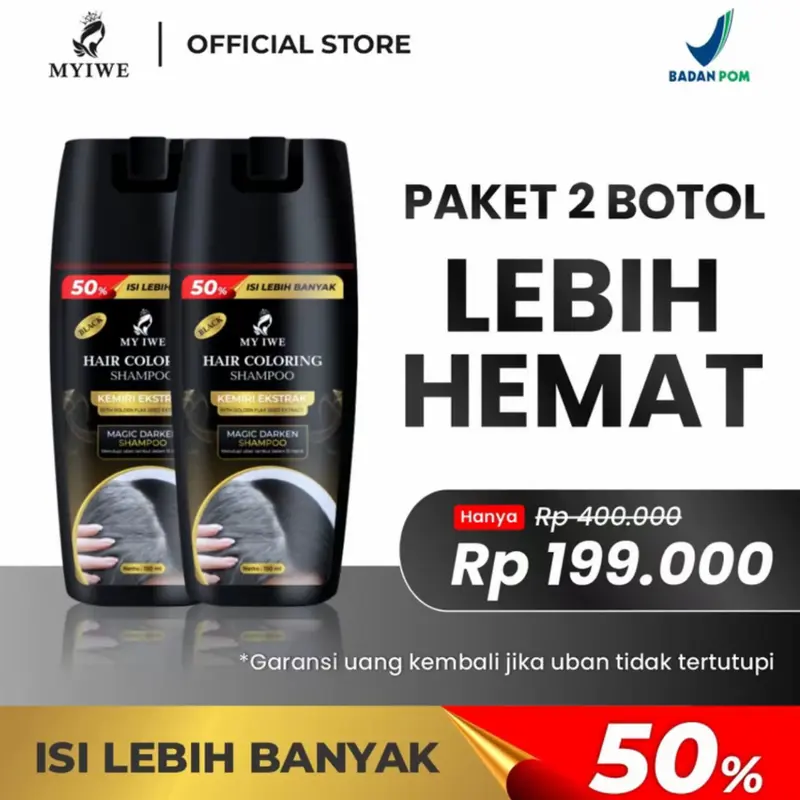 MYIWE Hair Coloring Sampo Penghilang Uban Varian Warna Lengkap Isi 150 ML (ALNAZAMSHOP) 8