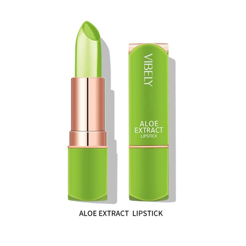  Son Môi Dạng Thạch Nha Đam VIBELY Thay Đổi Màu Sắc Nhiệt Độ Trang Điểm Môi Dưỡng Ẩm Và Bổ Dưỡng Lâu Trôi Không Thấm Nước Son Dưỡng Môi Son Bóng Son Kem Chăm Sóc Môi 3.8g 