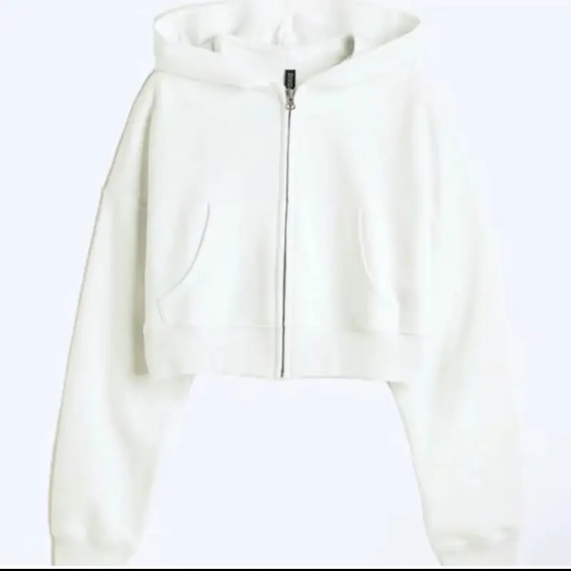 Crop zipper Hoodie bahan tebal dan lembut 2