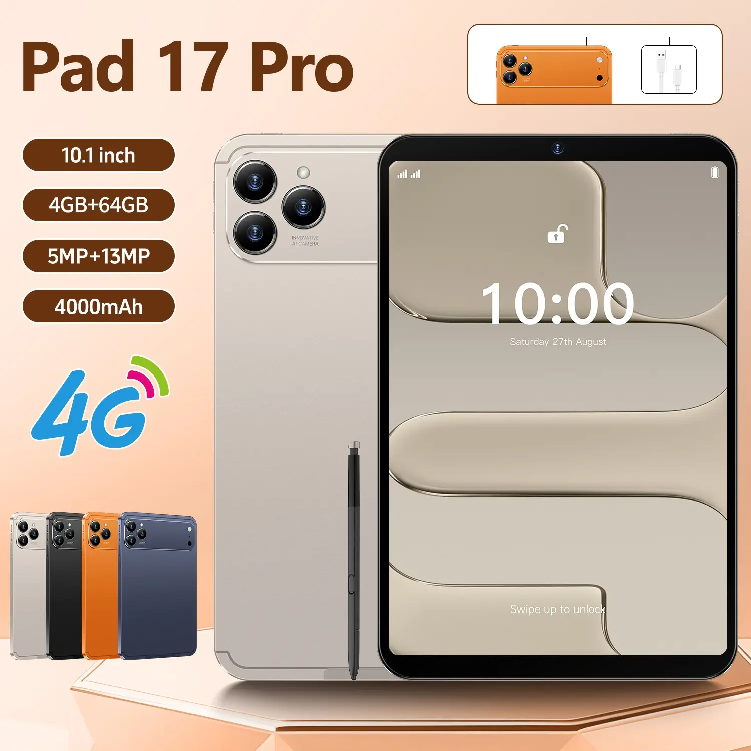 Pad 17 Pro Max Tablet - 10.1-inch Android 12 with 512GB storage Pad 17 Pro Max Tablet - 10.1-inch Android 12 with 512GB storage