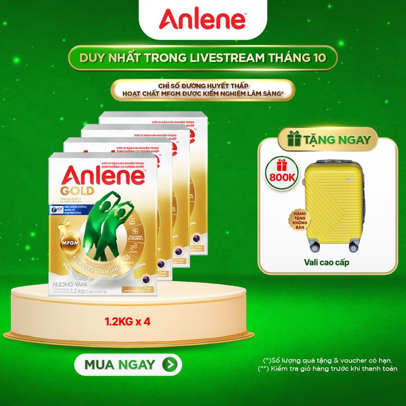 Combo 4 Sữa Bột Anlene Gold Hương Vani 1.2Kg