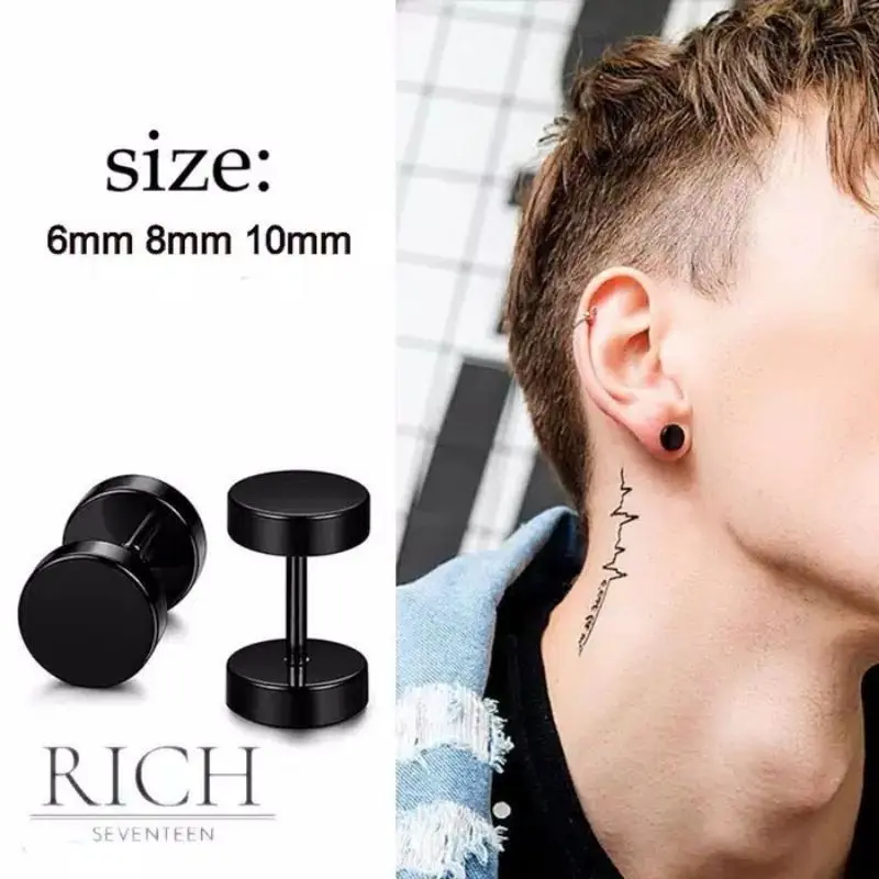 COD -   anting pria / anting barbel / anting roda / anting tindik pria / anting titanium Earrings 3