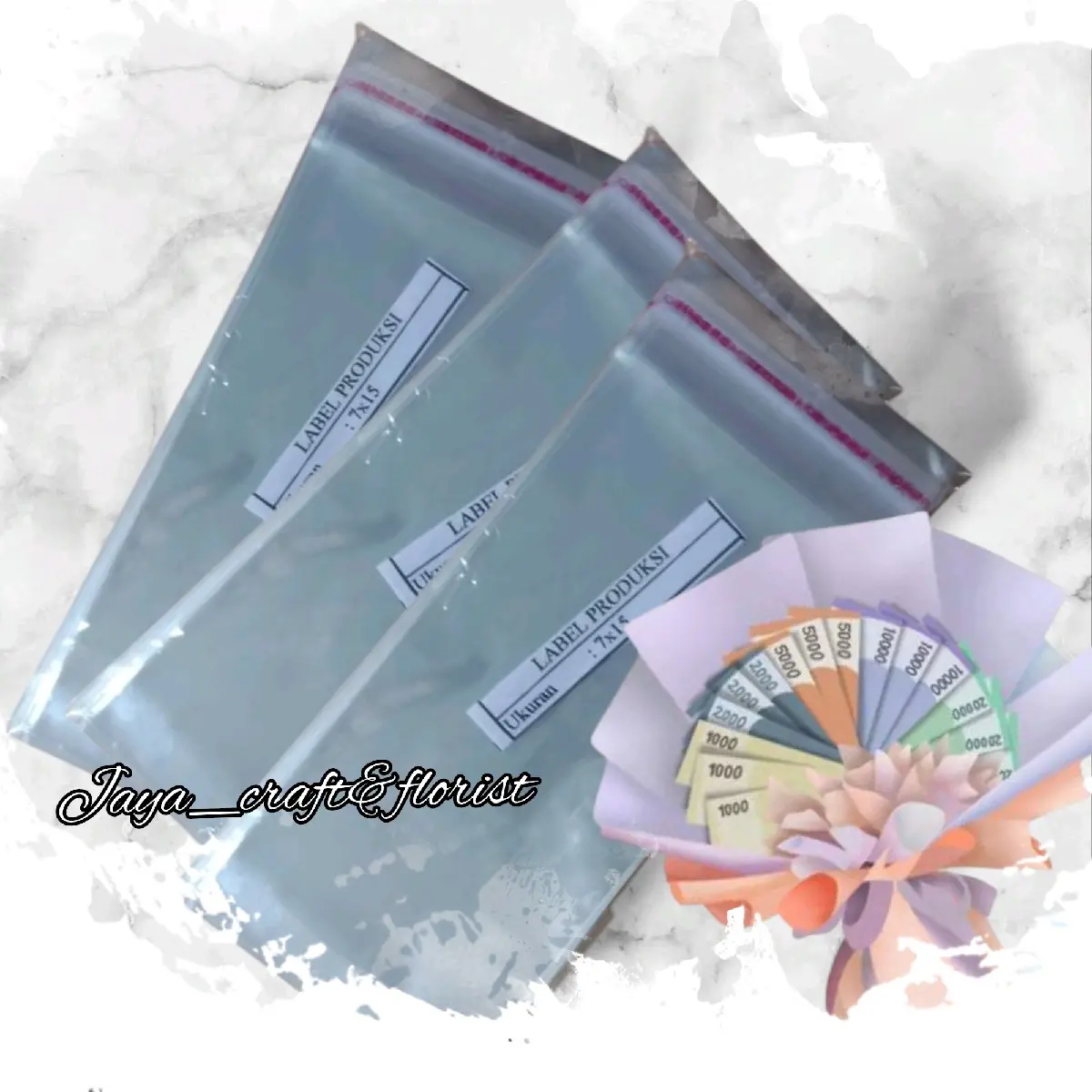 OPP 7 x 15 cm - Plastik OPP 7 x 15 cm - Plastik untuk Bungkus uang pada buket