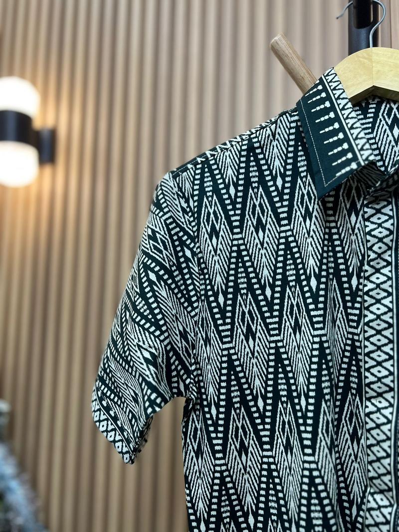 Product Introduction of ALTHREE Clothing - KEMEJA Green New Shirt Batik Pria Lengan Pendek 10