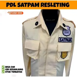 Seragam PDL Satpam Cream Kombinasi Resleting Kancing – Model Terbaru 2026, Siap Kirim!