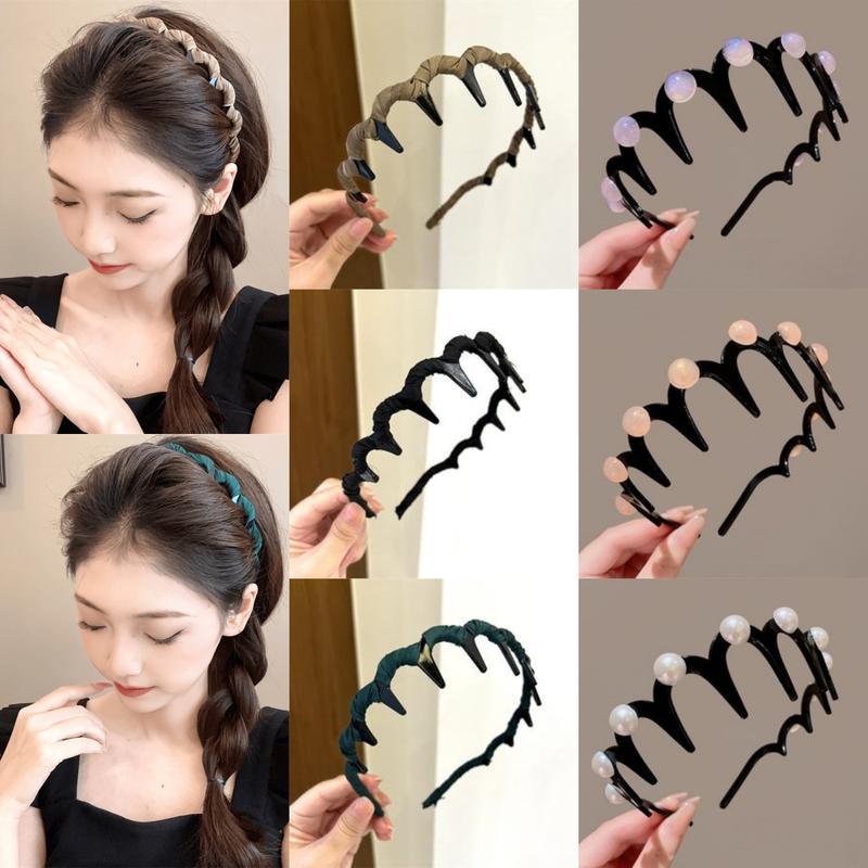 Băng Đô Gợn Sóng Dành Cho Nữ, Phong Cách Mới, Hút Chân Không Tóc, Kết Cấu Bồng Bềnh Với Lược Răng, Chống Trượt, Đơn Giản Và Thanh Lịch, Kẹp Tóc Phụ Kiện Women Voi Bàn Tay Voan lược  cài  tóc  nữ