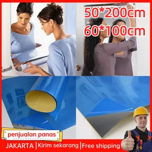 60*100CM 50X200CM Mirror Stiker Dinding /Sticker Tempel Akrilik Aman Dan Tahan Ledakan Cermin Kaca Cermin Jendela Rumah Stiker