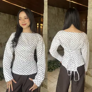 Bling It On - Tyra Polka Fitted Top - Polkadot Pattern Atasan Katun